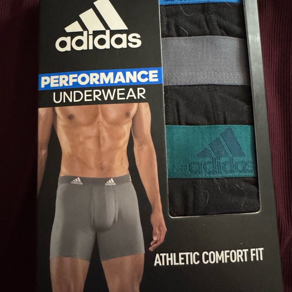 Adidas Black and Gray Boxer Briefs Athletic Comfort Fit